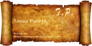 Tassy Patrik névjegykártya